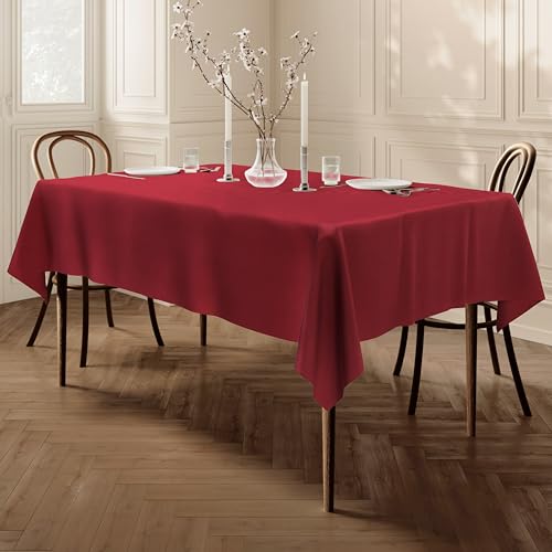 Qualitäts Tischdecke Textil Eckig 140 x 180 cm, Farbe wählbar Dunkelrot Bordeaux von Home Direct