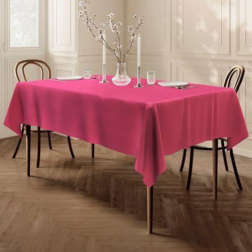 Home Direct Qualitäts Tischdecke Textil Eckig 140 x 180 cm, Fuchsia Rosa von Home Direct