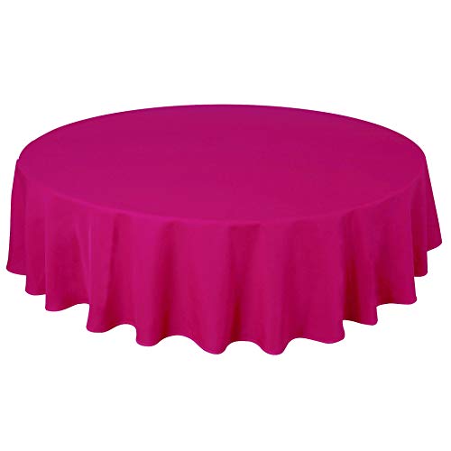 Qualitäts Tischdecke Textil Rund 140 cm, Farbe wählbar Fuchsia Rosa von Home Direct