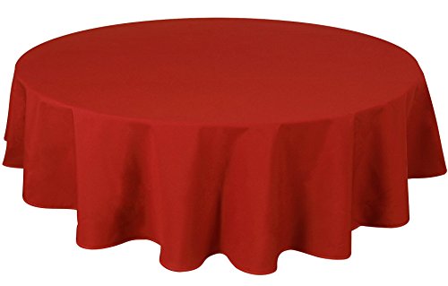 Home Direct Qualitäts Tischdecke Textil Rund 140 cm, Farbe wählbar Rot von Home Direct