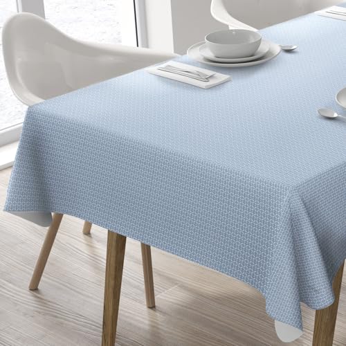 Home Direct Wachstuch Tischdecke Abwaschbar Eckig 140 x 180 cm Blau Grau von Home Direct