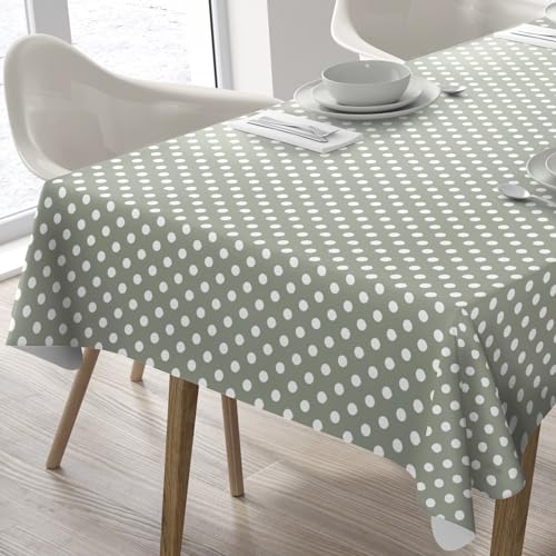 Home Direct Wischen Reinigt Tischdecke Öltuch PVC Tischdecke Tischdecke Abdeckung Polka Dot,100cm x 140cm, Salbeigrün Home Direct Wischen Reinigt Tischdecke Öltuch PVC Tischdecke Tischdecke Abdeckung Polka Dot,100cm x 140cm, Salbeigrün von Home Direct