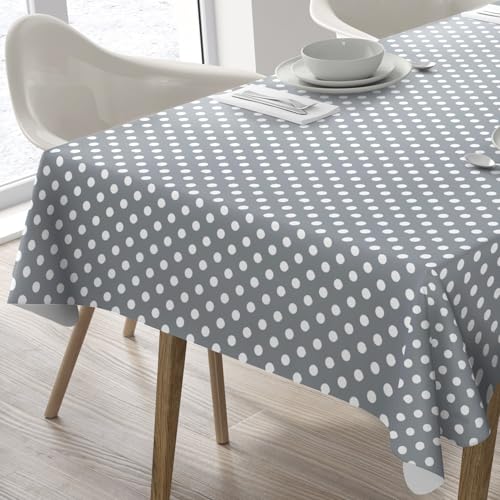 Home Direct Wischen Tischdecke Oilcloth PVC Tischdecke Tischdecke Abdeckung Polka Dot,100cm x 140cm, graues Licht Home Direct Wischen Tischdecke Oilcloth PVC Tischdecke Tischdecke Abdeckung Polka Dot,100cm x 140cm, graues Licht von Home Direct