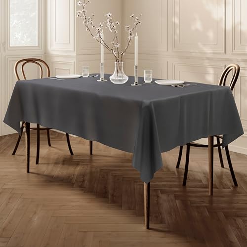 Tischdecke, rechteckig, Stoff, Tischtuch, Tischüberzug, 100 cm x 140 cm, 39"x55" Dunkelgrau von Home Direct
