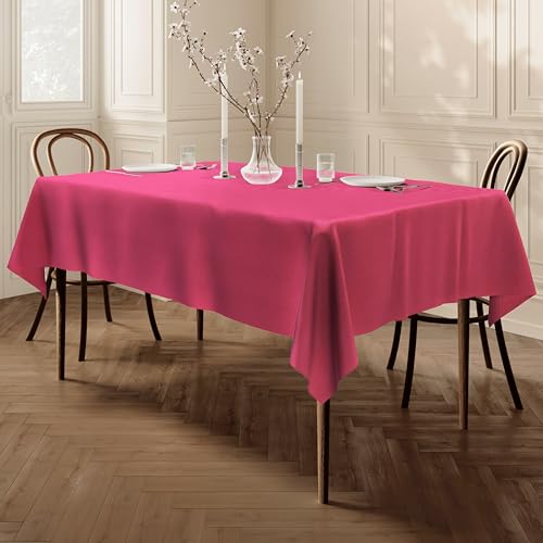Tischdecke, rechteckig, Stoff, Tischtuch, Tischüberzug, 100 cm x 140 cm, 39"x55" Fuchsia Pink von Home Direct