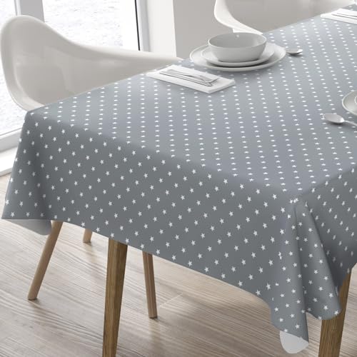 Tischdecke Wachstuch abwischbar PVC Tischdecke Tischschutz Sterne 100cm x 140cm 39x55 Grau Hell Tischdecke Wachstuch abwischbar PVC Tischdecke Tischschutz Sterne 100cm x 140cm 39x55 Grau Hell von Home Direct
