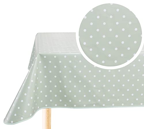 Wachstuch Tischdecke Wachstuchtischdecke Abwaschbar Eckig 140 x 240 cm Kleine Tupfen Salbeigrün Wachstuch Tischdecke Wachstuchtischdecke Abwaschbar Eckig 140 x 240 cm Kleine Tupfen Salbeigrün von Home Direct