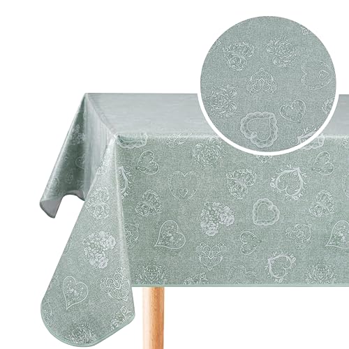Wachstuch Tischdecke Wachstuchtischdecke Abwaschbar Eckig 140 x 240 cm Salbeigrün Wachstuch Tischdecke Wachstuchtischdecke Abwaschbar Eckig 140 x 240 cm Salbeigrün von Home Direct