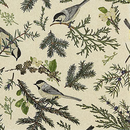 20 Servietten Eco Line nachhaltig aus 100% Recycling-Papier Vögel in Zweige | Wald | Tiere | Sommer | Herbst | Winter | Tischdeko 33x33cm von Home Fashion