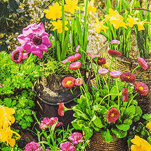 20 Servietten Garten mit gesammelten Blumen | Frühling | Tischdeko | Decoupage | Serviettentechnik 33x33cm von Home Fashion