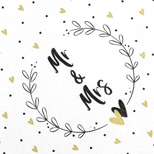 20 Servietten Mr & Mrs im Kranz | Mann & Frau | Hochzeit | Heirat | Liebe | schwarz-weiß | Tischdeko | Decoupage | Serviettentechnik 33x33cm 20 Servietten Mr & Mrs im Kranz | Mann & Frau | Hochzeit | Heirat | Liebe | schwarz-weiß | Tischdeko | Decoupage | Serviettentechnik 33x33cm von Home Fashion