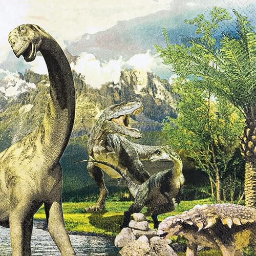 20 Servietten Pr?historische Dinosaurier | Dinos | T-Rex | Junge | Kinder | Kindergeburtstag | Tischdeko | Decoupage | Serviettentechnik 33x33cm von Home Fashion