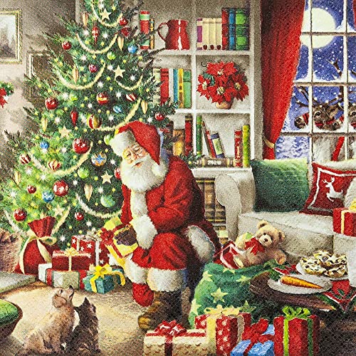 20 Servietten Weihnachtsmann verteilt flei?ig Geschenke | Santa Claus | Bescherung | Winter | Weihnachten | Tischdeko | Decoupage | Serviettentechnik 33x33cm 20 Servietten Weihnachtsmann verteilt flei?ig Geschenke | Santa Claus | Bescherung | Winter | Weihnachten | Tischdeko | Decoupage | Serviettentechnik 33x33cm von Home Fashion