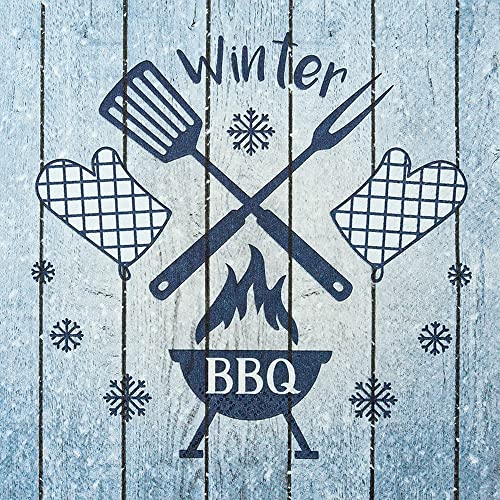 20 Servietten Wintergrillen | BBQ | Barbecue | Schnee | Winter | Weihnachten | Tischdeko | Decoupage | Serviettentechnik 33x33cm von Home Fashion