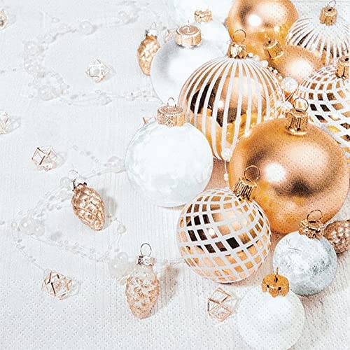 20 kleine Cocktail-Servietten Feinster Baumschmuck | Weihnachten | Winter | Tischdeko | Decoupage | Serviettentechnik 25x25cm von Home Fashion