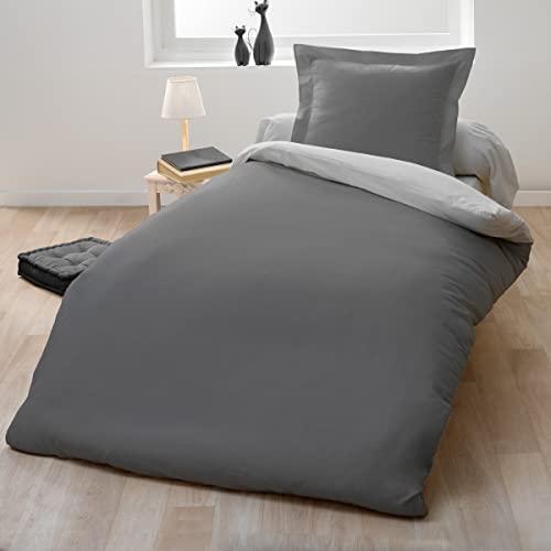 Home Linge Passion Bettwäsche, 2-teilig, 140 x 200 cm, 57 Fäden/cm², Baumwolle, Dunkelgrau/Hellgrau, 2 Home Linge Passion Bettwäsche, 2-teilig, 140 x 200 cm, 57 Fäden/cm², Baumwolle, Dunkelgrau/Hellgrau, 2 von Home Linge Passion