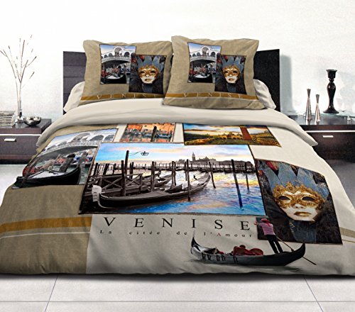 Home Passion Bettbezug – 3-teilig | 100% Baumwolle – 57 Fäden | Doppelbett – 220 x 240 cm Sand Bettwäsche Dream in Venedig, Venise Zobel, 220x240 cm, 3 Home Passion Bettbezug – 3-teilig | 100% Baumwolle – 57 Fäden | Doppelbett – 220 x 240 cm Sand Bettwäsche Dream in Venedig, Venise Zobel, 220x240 cm, 3 von Home Linge Passion