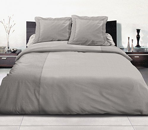 Home Passion Bettwäsche 3 teilig Fukuoka grau 100% 57 Fäden, Baumwolle, Mehrfarbig, 240 x 260 x 0,1 cm von Home Linge Passion