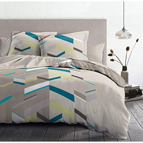 Home Passion Bettwäsche 3 teilig Marco Taupe 100% 57 Fäden, Baumwolle, Mehrfarbig, 240 x 260 x 0,1 cm von Home Linge Passion