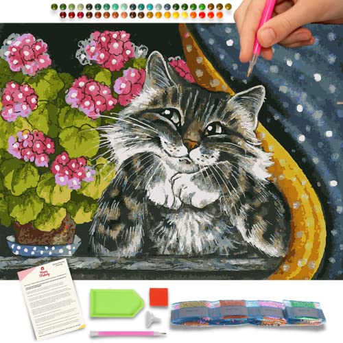 Home Melody Diamond Painting Erwachsene und Kinder - 30x40 cm, süße Katze, 5D Diamond Painting Set Tiere, Diamant Painting Runde Diamanten, DIY Set Deko Dekoration Geschenk Home Melody Diamond Painting Erwachsene und Kinder - 30x40 cm, süße Katze, 5D Diamond Painting Set Tiere, Diamant Painting Runde Diamanten, DIY Set Deko Dekoration Geschenk von Home Melody