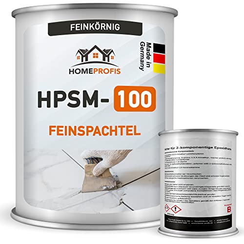 Home Profis® HPSM-100 Feinspachtel auf Epoxidharz Basis (0,75 kg) Spachtelmasse Füllspachtel Reparaturspachtel GFK Holz Beton Estrich Autoreparatur Bereichsausbesserung von Home Profis