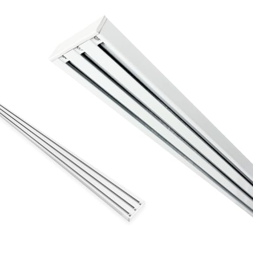 Home-Vision Gardinenschiene Vorhangschiene 2-läufig, 3-läufig oder 4-läufig (Serie X, 3-läufig, 280cm - nur Gardinenschiene) Aluminium, Inkl. Befestigungsmaterial, für Schiebevorhang von Home-Vision