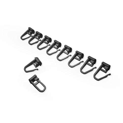 Home-Vision Gardinenschiene Vorhangschiene 1-läufig, 2-läufig, 3-läufig,4-läufig(Serie Y, 100 x Schwarz Faltenlegehaken) Aluminium, Inkl. Befestigungsmaterial, für Schiebevorhang von Home-Vision