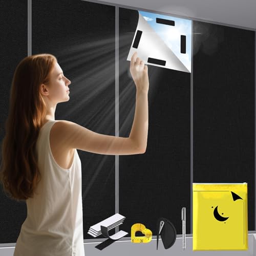 Home-X 100 % Verdunkelungsrollo, 300 × 145 cm, tragbare Verdunkelungsrollos zum Aufkleben, temporäre Verdunkelungsvorhänge, geeignet zum Schneiden jeder Größe, Verdunkelungsrollo ohne Bohren, für Home-X 100 % Verdunkelungsrollo, 300 × 145 cm, tragbare Verdunkelungsrollos zum Aufkleben, temporäre Verdunkelungsvorhänge, geeignet zum Schneiden jeder Größe, Verdunkelungsrollo ohne Bohren, für von Home-X