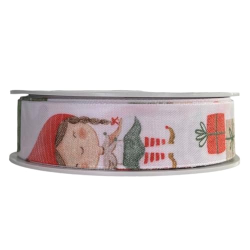 Weihnachtsband 2,5 cm | Geschenkband Schleifenband | Stoffband | Dekoband | Kränzen, Schleifen, Weihnachten Dekorieren, Geschenk Verpacken (Elf 2,5 cm x 15 Meter) von Home of Christmas