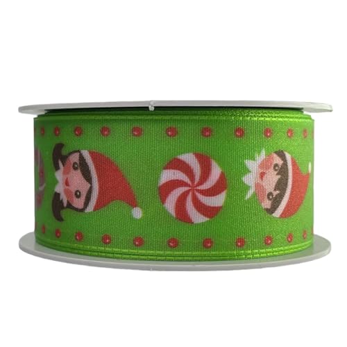 Weihnachtsband 4 cm | Geschenkband Schleifenband | Stoffband | Dekoband | Kränzen, Schleifen, Weihnachten Dekorieren, Geschenk Verpacken (Elf 4 cm x 15 Meter) von Home of Christmas
