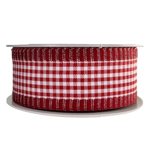Weihnachtsband 4 cm | Geschenkband Schleifenband | Stoffband | Dekoband | Kränzen, Schleifen, Weihnachten Dekorieren, Geschenk Verpacken (Kariertes 4 cm x 10 Meter) von Home of Christmas