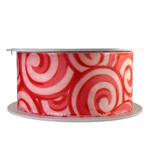 Weihnachtsband 4 cm | Geschenkband Schleifenband | Stoffband | Dekoband | Kränzen, Schleifen, Weihnachten Dekorieren, Geschenk Verpacken (Lutscher 4 cm x 15 Meter) von Home of Christmas