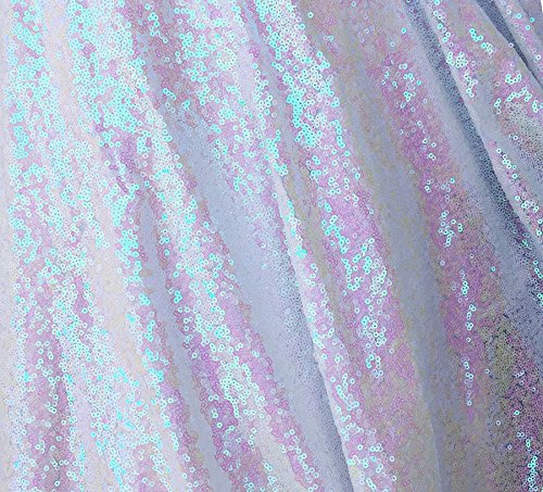 3 mm Mini-Paillettenstoff, 2-Wege-Stretch für Hochzeit, Kleid, Hintergrund funkelnde oder matte Pailletten, 130 cm breit, 14 Farben (Meterware) (irisierendes Rosa) von HomeBuy