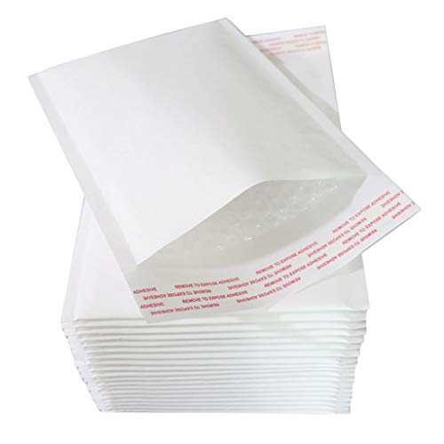 HomeDecTime 50 Stk. Weiß Selbstklebende Luftpolstertaschen Luftpolsterumschläge Versandtaschen, 4cm breite Siegelgröße - 12x18cm von HomeDecTime