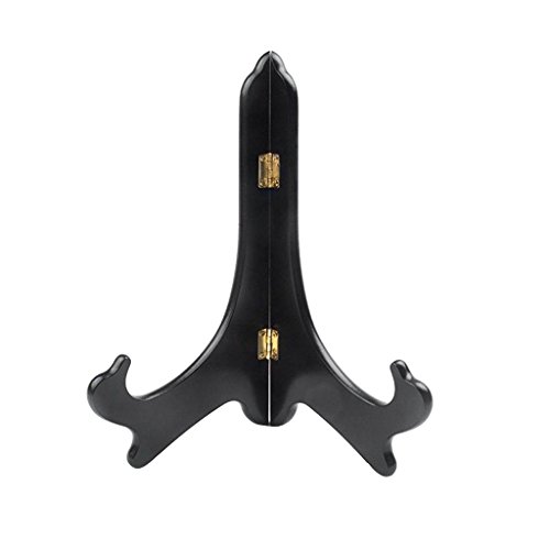 HomeDecTime Schwarz Tellerständer 4 Zoll-14 Zoll Tellerhalter Holz Aufsteller Staffelei Ständer für Teller, Bücher, Teller, DVD, Bild - 8 Zoll von HomeDecTime