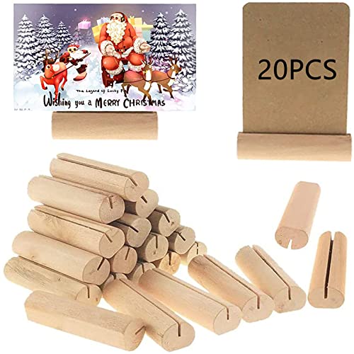 HomeDejavu 20 Stück Platzkartenhalter aus Holz, Fotohalter, Holz Kartenhalter für Hochzeitsfeier und Heimtextilien von HomeDejavu