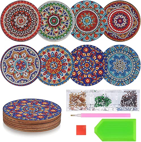 8 Stück Diamond Art Painting Mandala,Diamond Painting Untersetzer mit Halter, Wiederverwendbare Glasuntersetzer,DIY Mandala Tassenuntersetzer mit Diamanten und Montagewerkzeuge fur Tassen,Vasen 8 Stück Diamond Art Painting Mandala,Diamond Painting Untersetzer mit Halter, Wiederverwendbare Glasuntersetzer,DIY Mandala Tassenuntersetzer mit Diamanten und Montagewerkzeuge fur Tassen,Vasen von HomeDejavu