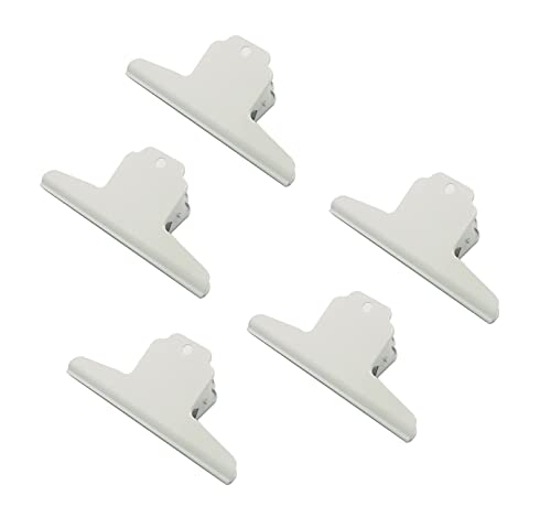 16,3 cm große Clips, 5 Stück Edelstahl-Dateien-Geldbinderklammern, Klemmen, Metallklammern für Lebensmitteltüten, Büroklammern für Zuhause, Büro, Schule (weiß) von HomeImpel