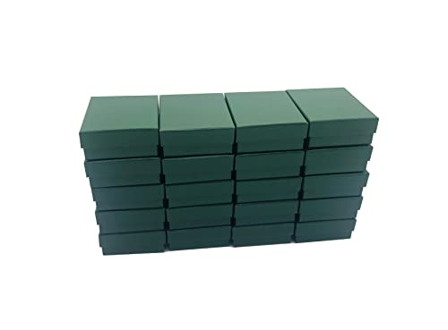 20 Packungen Kartonpapier Schmuckschatullen, 9,9 x 7,9 x 3,18 cm, rechteckige Schmuckschatullen, Baumwolle gefüllt, Ohrring-Anhänger, Halskette, Geschenkboxen (grün) von HomeImpel