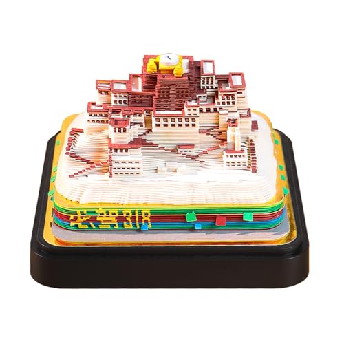 HomeJoySet 3D-Kalender „Potala-Palast“ 2025, Schreibtisch-Notizblock, Zeitmesser, Erinnerung An Veranstaltungen Im Büro Und In Der Schule von HomeJoySet