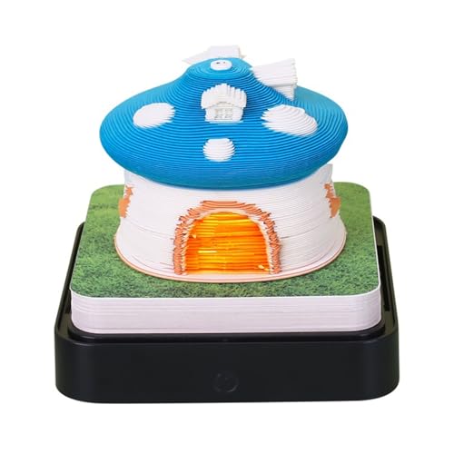 HomeJoySet 3D-Pilzkalender 2025, Rosa 3D-Schreibtisch-Notizblock, Zeitmesser For Büro, Schreibtisch, Erinnerung An Schulveranstaltungen(Blue) von HomeJoySet