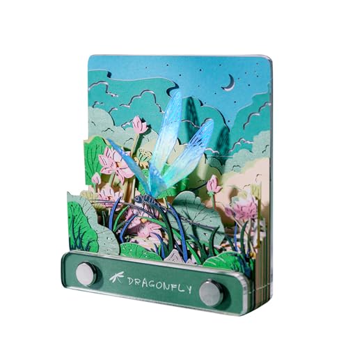 HomeJoySet 3D-Tischkalender 2025, Notizblock-Uhr, Kreative Erinnerung For Büro- Und Schultische(Dragonflies) von HomeJoySet