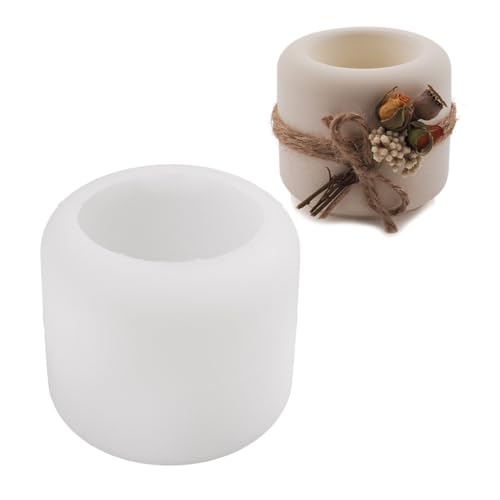 HomeJoySet Zylinderförmige Silikonformen For Teelichtsockel, Ton Und Epoxidharz, Heimdekoration, Basteln(Large glossy candle) von HomeJoySet