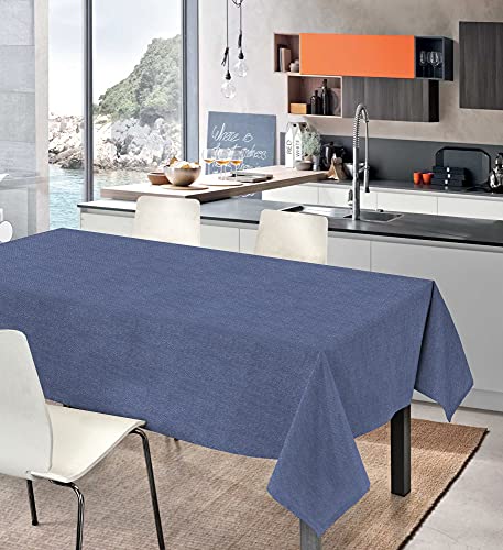 HomeLife Rechteckige Tischdecke aus 100% Baumwolle, gefärbt, 140 x 250 cm, 8/10 Sitzplätze, große Tischdecke, einfarbig, Farbe Blau, Stoff aus umweltfreundlicher Baumwolle, Zertifiziert HomeLife Rechteckige Tischdecke aus 100% Baumwolle, gefärbt, 140 x 250 cm, 8/10 Sitzplätze, große Tischdecke, einfarbig, Farbe Blau, Stoff aus umweltfreundlicher Baumwolle, Zertifiziert von HomeLife