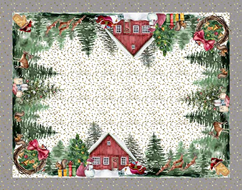 HomeLife Tischdecke für Weihnachten, quadratisch, Maße: 90 x 90 cm, hergestellt in Italien, Weihnachtstischdecke, 100% Cotton Winterdorf HomeLife Tischdecke für Weihnachten, quadratisch, Maße: 90 x 90 cm, hergestellt in Italien, Weihnachtstischdecke, 100% Cotton Winterdorf von HomeLife