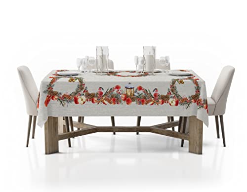 HomeLife Tischdecke für Weihnachten, rechteckig, 6-Sitzer, Größe 140 x 190 cm, Made in Italy, Tischdecke aus Baumwolle, Weihnachten (100 % Baumwolle), Digitaldruck, Wintermotiv HomeLife Tischdecke für Weihnachten, rechteckig, 6-Sitzer, Größe 140 x 190 cm, Made in Italy, Tischdecke aus Baumwolle, Weihnachten (100 % Baumwolle), Digitaldruck, Wintermotiv von HomeLife