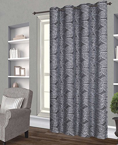 HomeMaison Vorhang Naturstickerei, Polyester, Schwarz, 260 x 140 cm von HomeMaison