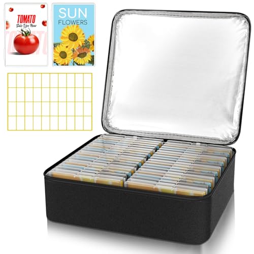 Aufbewahrungsbox für Samen mit 38 Fächern und isolierter Tasche für 80–200 Samenumschläge, Oxford-Stoff, Garten-Samenbehälter mit Etiketten, Samenpaket-Organizer für Pflanzen, Blumen, Gemüsesamen Aufbewahrungsbox für Samen mit 38 Fächern und isolierter Tasche für 80–200 Samenumschläge, Oxford-Stoff, Garten-Samenbehälter mit Etiketten, Samenpaket-Organizer für Pflanzen, Blumen, Gemüsesamen von HomePekite