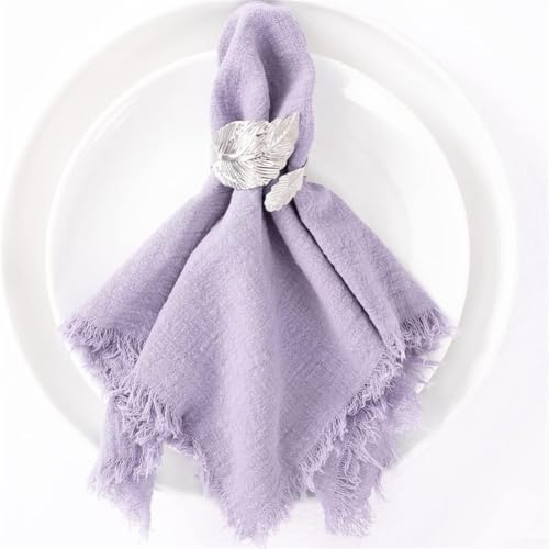 Baumwoll-Servietten, 42 x 42 cm, für festliche Tischdekoration und alltägliche Charme, Violett, 6 Stück Baumwoll-Servietten, 42 x 42 cm, für festliche Tischdekoration und alltägliche Charme, Violett, 6 Stück von HomeVortex