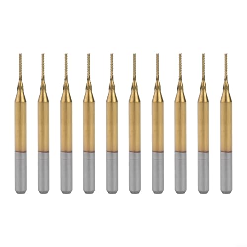 HomeVortex Hartmetall-Schaftfräser, Gravur, CNC-Fräser-Bits, 1/8-Zoll-Schaft, 0,8 mm Schneidkantendurchmesser für PCB-Fräsen, Metall, Kunststoff, Holz, SMT, Fiberglas, Carbon, 10 Stück von HomeVortex